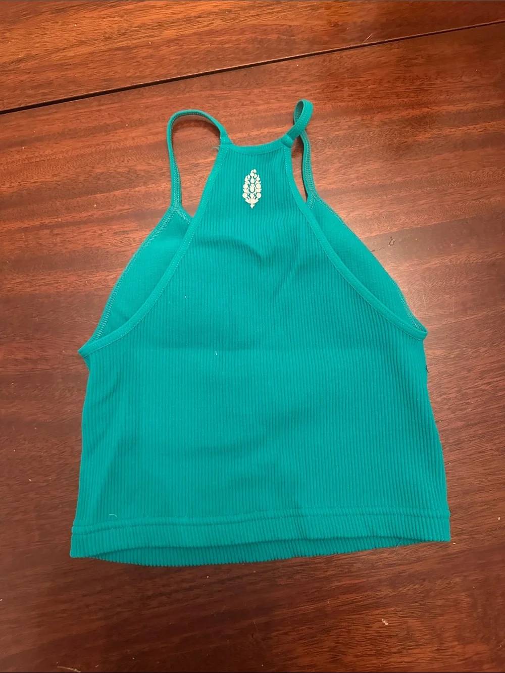 FP Movement Teal Ribbed Racerback Tank Top - Picture 2 of 3